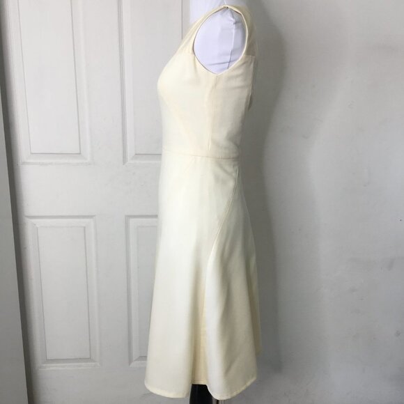 Carolina Herrera Beige Open Flare Sleeveless Dress Size 2 Cocktail Wedding - Picture 7 of 11